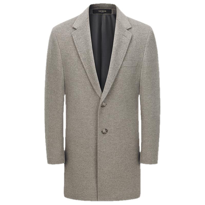 【羊毛+山羊绒】春季厚实亲肤男式商务大衣挺括经典外套男