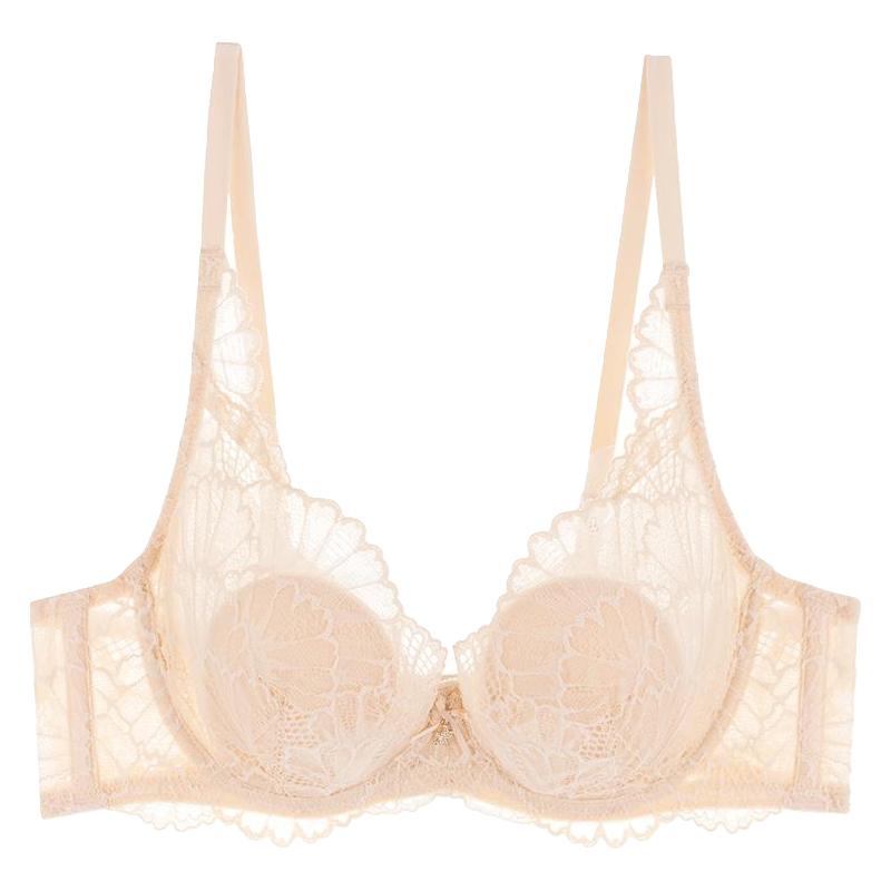 夏娃的诱惑兔耳棉垫女内衣大胸显小防下垂收副乳薄款全罩杯文胸女