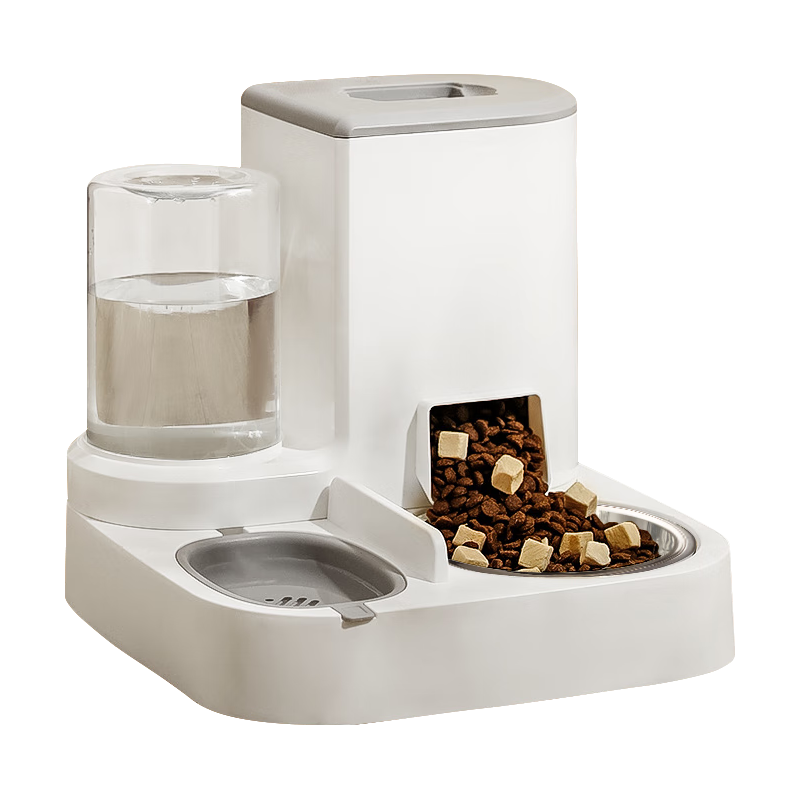 疯狂的主人 猫咪自动喂食器饮水机一体猫碗猫食盆狗吃饭喝水猫粮机