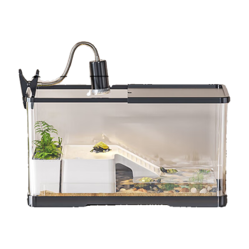 阔庭 KUOTING乌龟缸生态缸宠物饲养箱透明爬宠黑色款 乌龟缸【黑色·升级款】