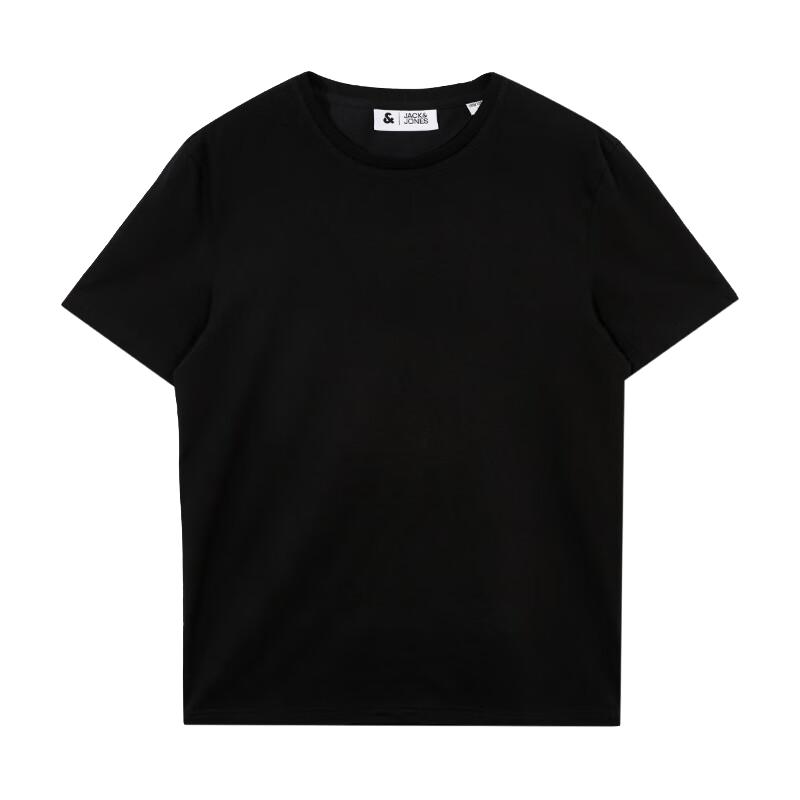 杰克·琼斯（JACK&JONES）多色百搭纯棉半袖上衣修身短袖T恤打底衫男 E40黑色 S