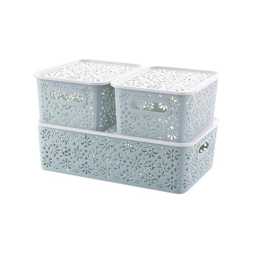 当当优品 创意镂空收纳篮 三件套