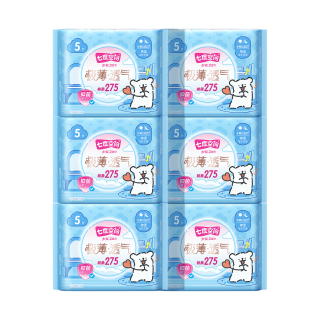 七度空间 极薄透气线条小狗IP款抑菌加长日用组套275mm30片