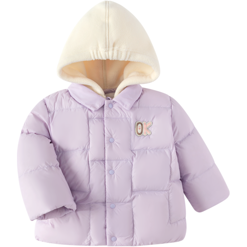 卡通连帽儿童短款羽绒服婴幼儿男童女童外套冬装宝宝萌上衣