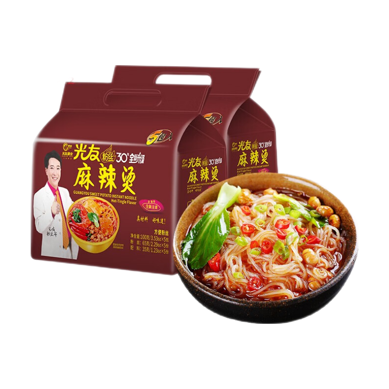  光友 非油炸 酸辣粉  麻辣烫味酸辣粉2提 袋装 1000g