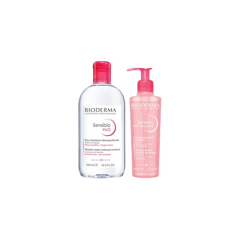 BIODERMA 贝德玛 舒妍卸妆护肤套装 (多效洁肤液500ml+修护洁肤凝胶200ml)