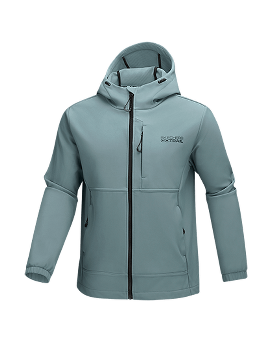 斯凯奇 【户外软壳衣】25年冬加绒运动外套男梭织软壳衣户外风衣男