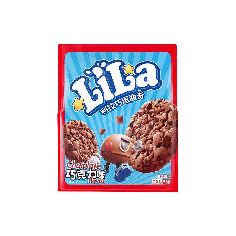 利拉巧逗曲奇巧克力味大黄油味巧克力豆豆饼干早餐点心下午茶夜宵