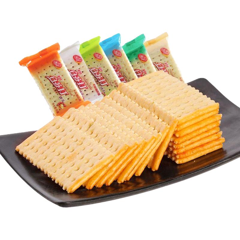 美丹 白苏打饼干混合装 4口味（鲜葱味+芝麻味+椰奶味+蔬菜味）