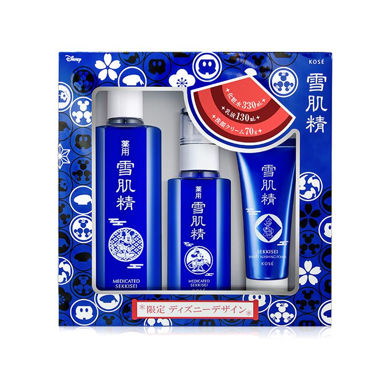 SEKKISEI 雪肌精 护肤礼盒装 (药用经典型化妆水330ml+药用经典型乳液130ml+洗颜霜70) 迪士尼限定款