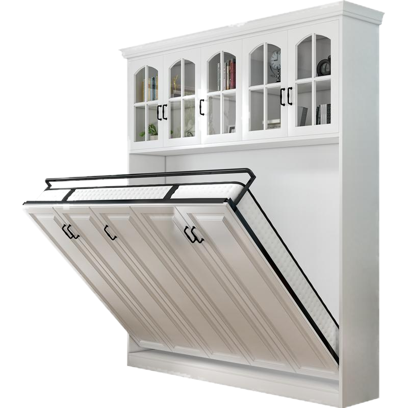 强象 侧翻床多功能挂墙壁床折叠床柜一体隐藏隐形床 单人CH-225 0.9米床+床垫(低柜,假抽款)