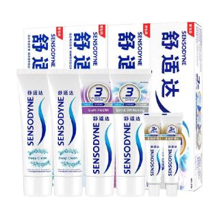 88VIP：舒适达 抗敏感牙膏早亮白晚护龈CP套装400g成人含氟防蛀清新口气