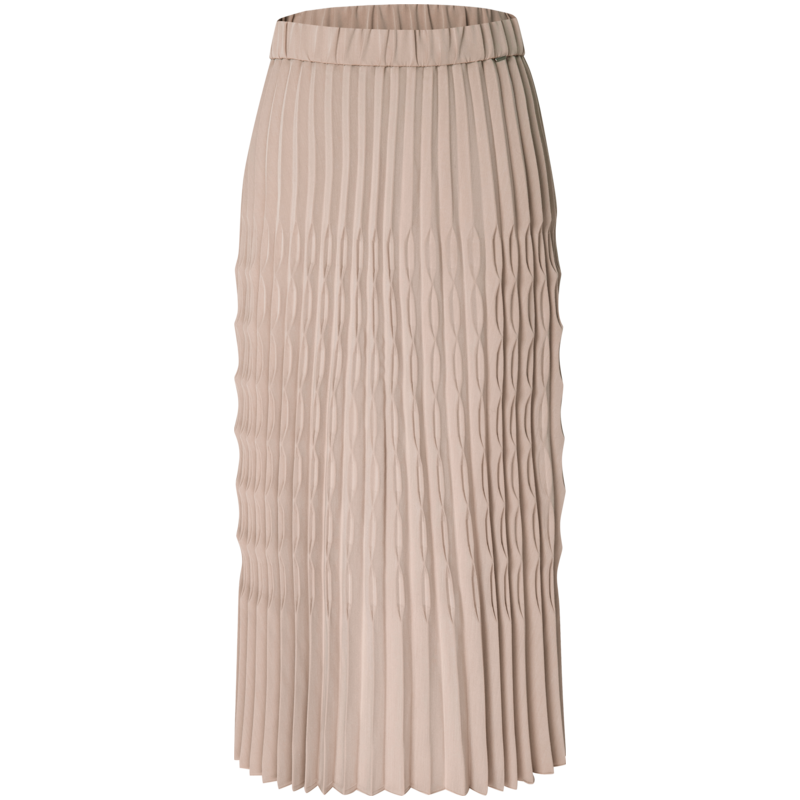 BCBGMAXAZRIA 【时髦精致范】立体压褶弹力斜纹百褶半身裙25秋冬