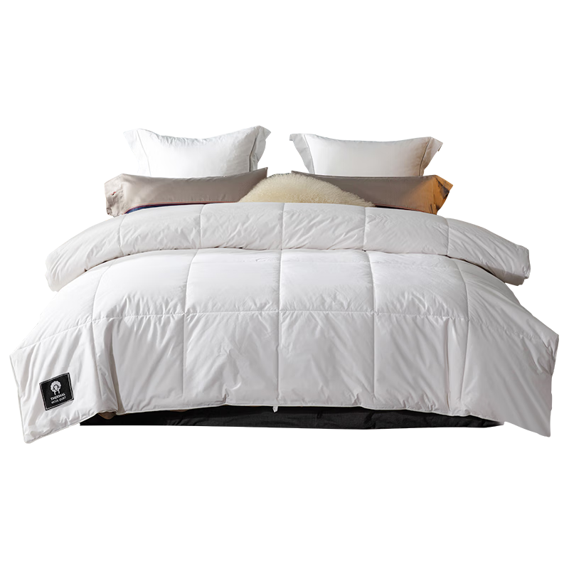 皮尔·卡丹 被子被芯100%澳洲羊毛被 加厚春秋四季被仿钻绒冬天被褥 埃迪白