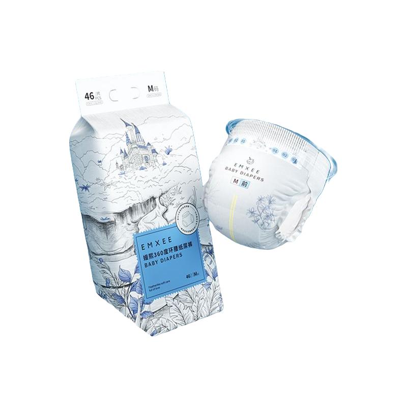 EMXEE 嫚熙 新生儿环腰拉拉裤超薄透气干爽尿不湿宝宝成长大号学步裤 360度环腰纸尿裤XL码