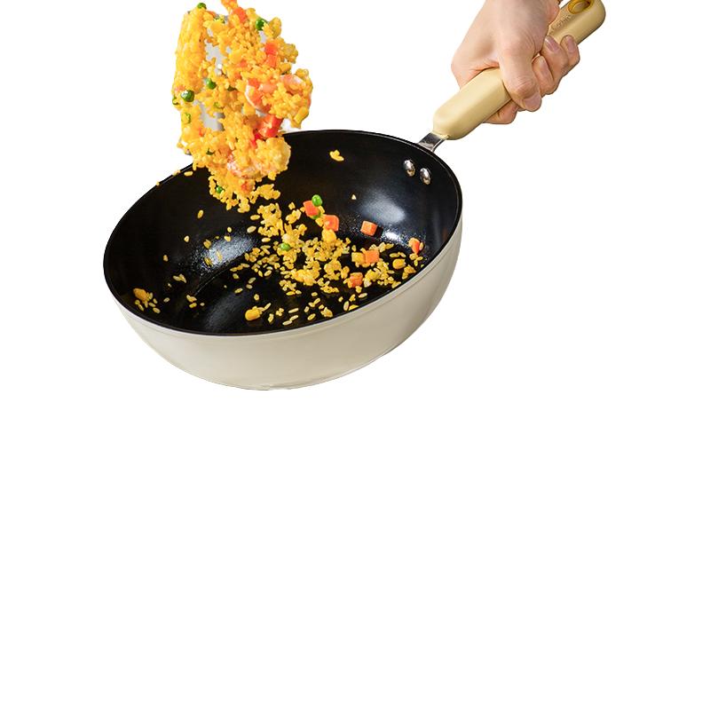 【烈儿宝贝】双枪 SUNCHA花蕊锅不粘锅家用炒菜锅钛瓷抑菌炒锅