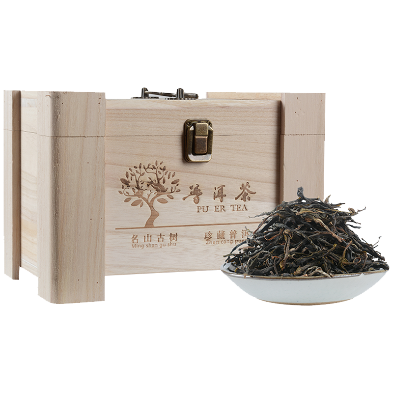  百益佳 冰岛古树茶 云南普洱茶生茶  春季采摘、后发酵 礼盒装 300克