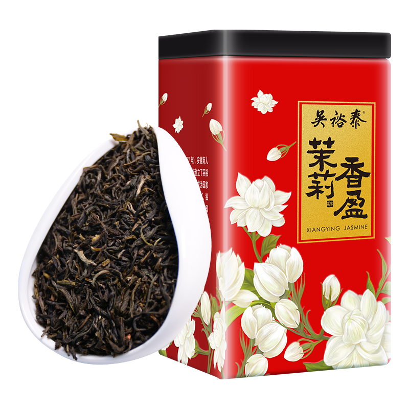 吴裕泰 WUYUTAI TEA 茉莉花茶茉莉香盈花茶茶叶180g*2罐冲泡饮品