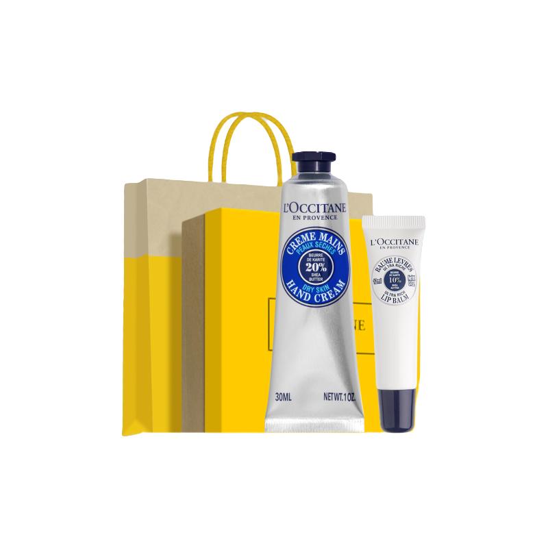 L'OCCITANE 欧舒丹 乳木果冬日漫步护肤套装 (润手霜30ml+保湿护唇膏12ml)