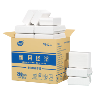 唯依美 擦手纸 商用厨房洗手间干手纸抹手纸 整箱 VS6219 1层200抽*20包