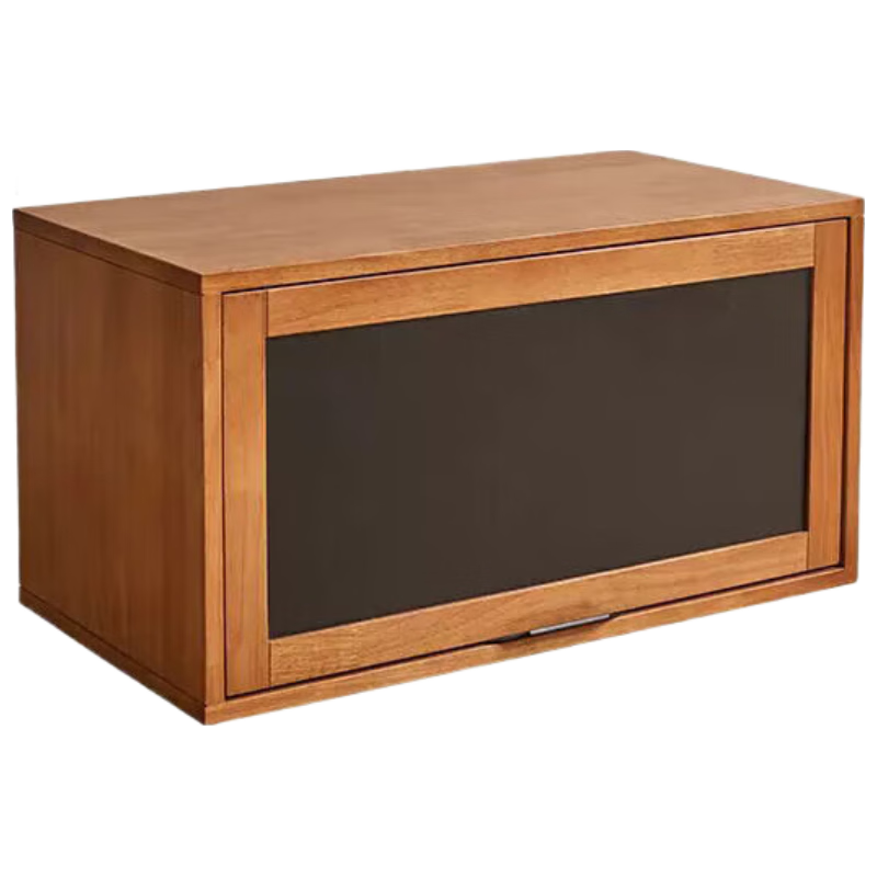 家逸实木书柜自由组合格子柜家用落地书架客厅电视柜收纳储物柜矮柜 磁吸黑板翻门柜【单柜】