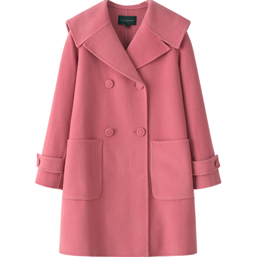 WANCAOYI 菀草壹冬装女式大衣直筒大衣商务通勤直筒大衣翻领