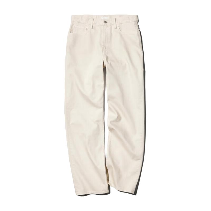 优衣库男装女装宽松直筒牛仔裤/水洗产品加长款479323 30 浅米色 44 /185/112C