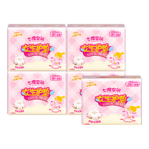  SPACE7/七度空间 纯棉表层 女士护垫  15.5cm*100片