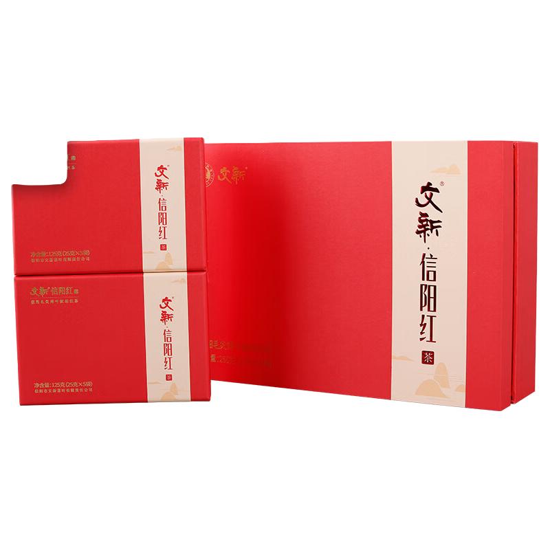  文新 茶叶红茶信阳一级工夫红茶蜜香型礼盒装250g