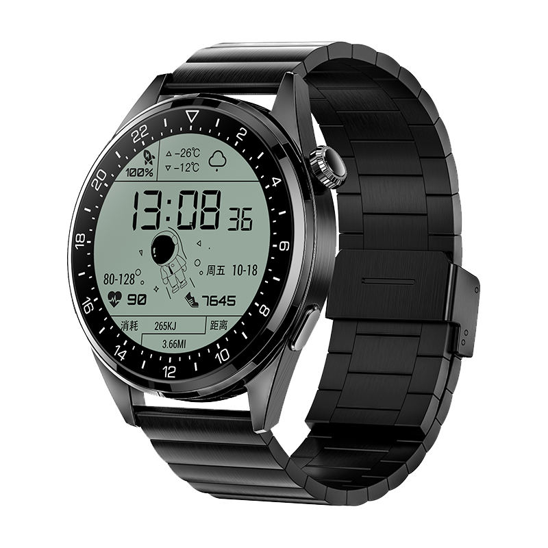 彬格 GT3智能手环watch3黑科技GT3pro顶配NFC门禁防水监测多功能腕表GT4 黑钢+高清屏续航长+带支付
