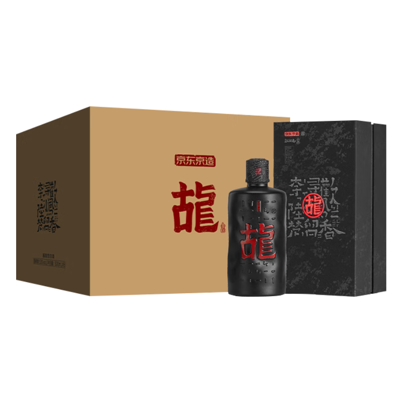京东京造 古龙联名 江湖道 53%vol 酱香型白酒 500ml*6瓶 礼盒装