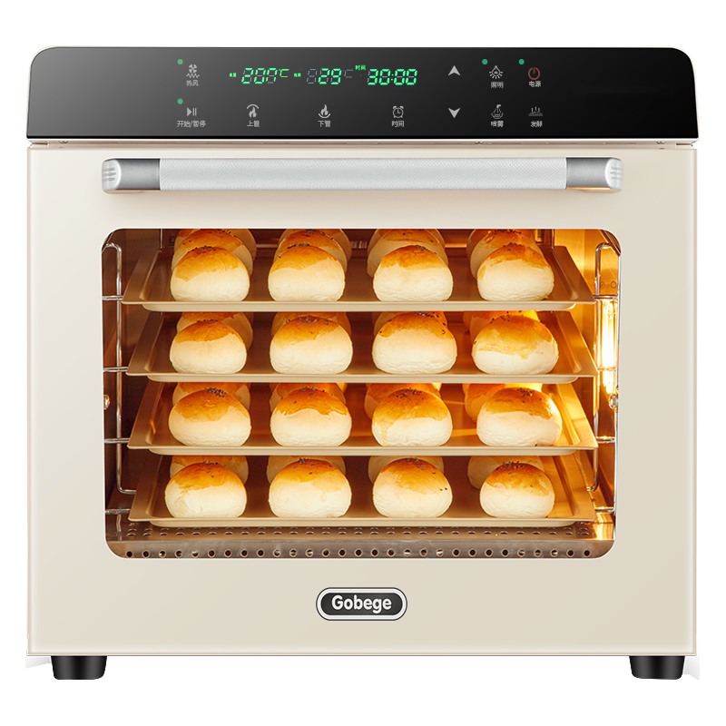 UKOEO 高比克80s风炉商用烤箱私房烘焙大容量二合一自动家用月饼大容量电烤箱 80S+F110S按键版【一套米色】 56L