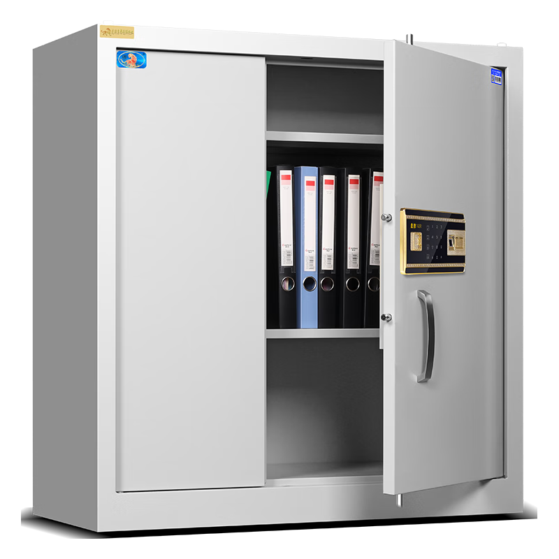 虎牌(TIGER)电子保密柜档案柜资料柜单节指纹密码锁钢制保险柜办公柜文件柜94厘米 灰色