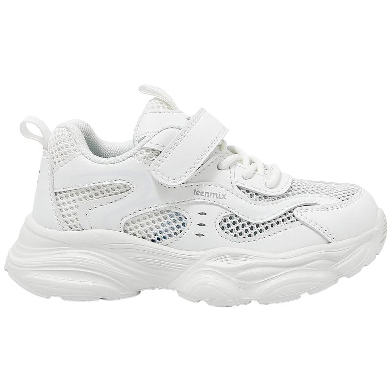 teenmix儿童2025夏季小白鞋男童运动鞋女童透气单网鞋子