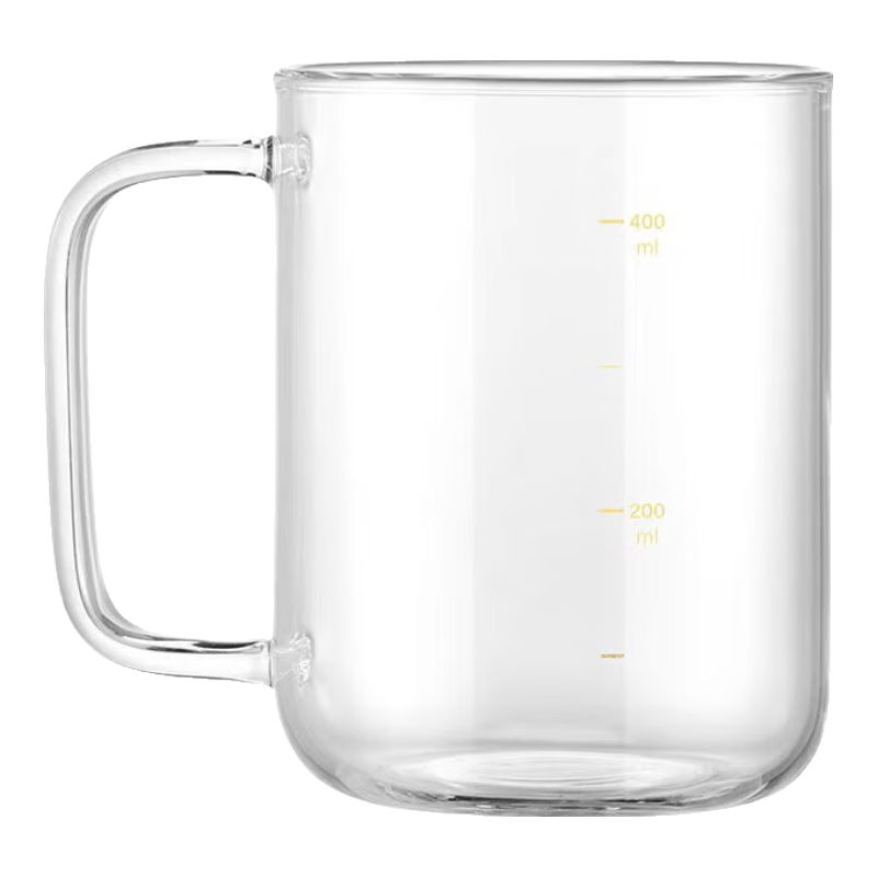京东京造 描金刻度牛奶杯咖啡杯饮用玻璃水杯杯子泡茶杯500ml 牛奶杯 500ml 1只