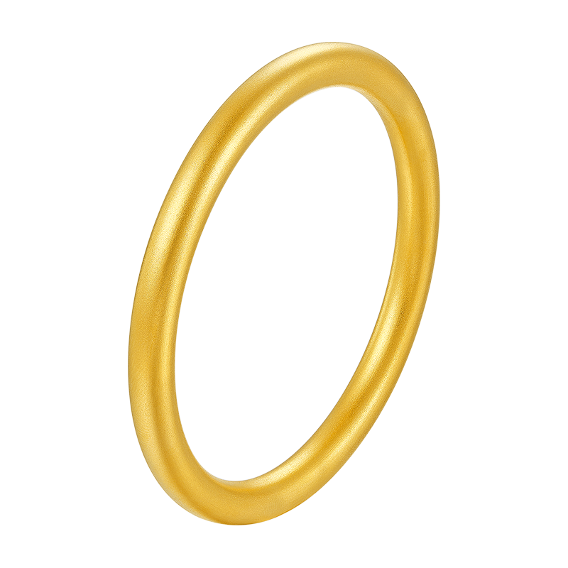 金至尊黄金手镯古法3D硬金素圈足金金镯子计价 58mm-12.35克 