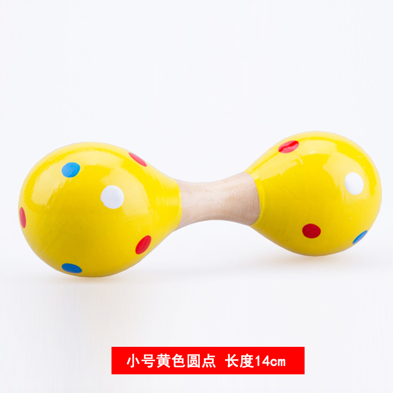 大号双头沙锤乐器打击砂槌发声玩具木制手抓握摇铃