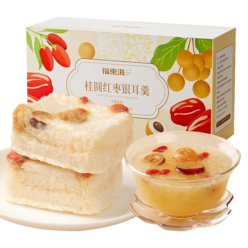 福东海桂圆红枣银耳羹90克（6小包）冻干银耳汤即食早餐夜宵代餐60s冲泡