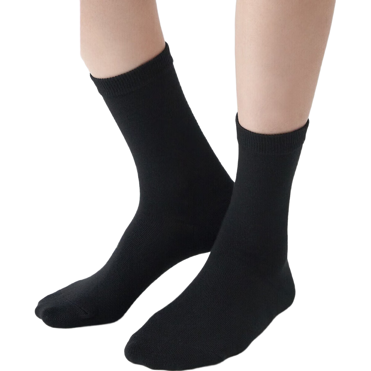 无印良品（無印良品 MUJI）男女通用 合脚直角 袜口无橡筋袜 黑色 23-25cm 