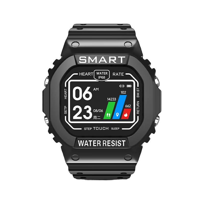 Newmine 纽曼 K16智能运动手环男女 户外防震防水小方块可游泳时尚运动手环 超长续航 经典黑色