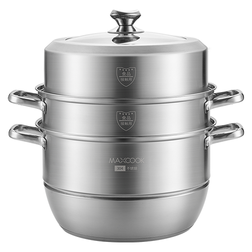 美厨 大口径高拱盖蒸锅家用加厚食品级304不锈钢蒸锅带蒸笼蒸馒头锅
