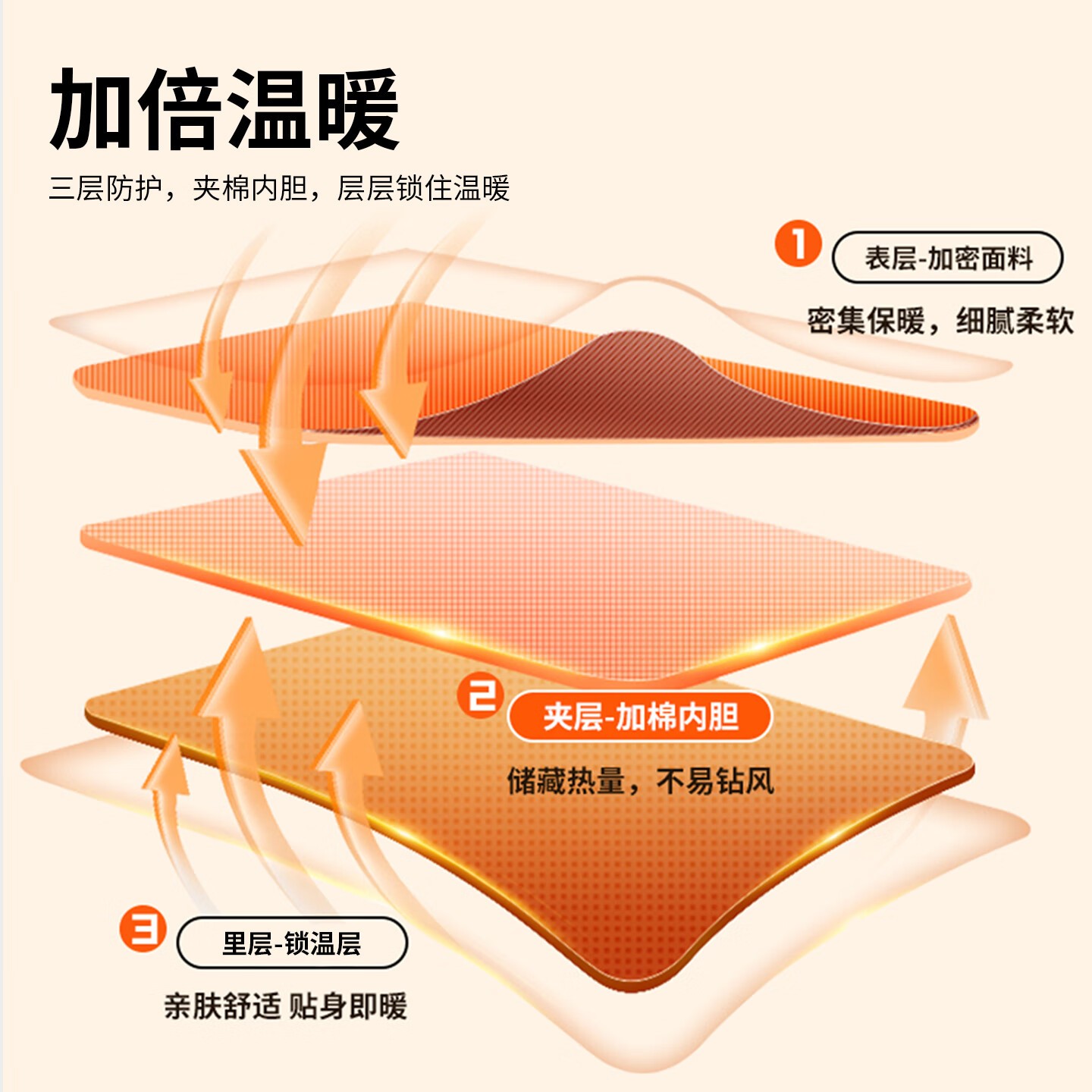 才子（TRIES）男士冬季翻领印花棉服加厚保暖内胆夹棉锁温时尚百搭青年外套 卡其色 XL (175/92A)