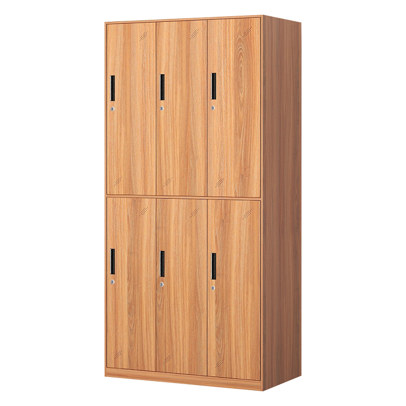 洛克菲勒更衣柜铁皮柜彩色钢制员工宿舍储物箱带锁澡堂洗浴池仿木纹存包柜