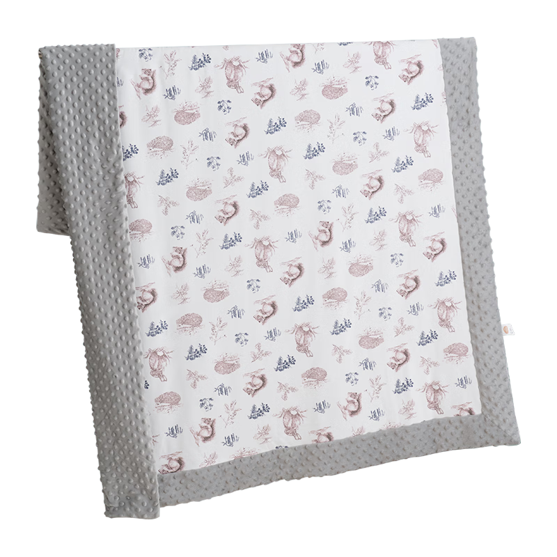 贝谷贝谷婴儿被子秋冬季宝宝幼儿园被子安抚豆豆毯绒儿童被子 松林之歌中厚 全棉+豆豆绒110*140cm 适合0-6岁宝宝