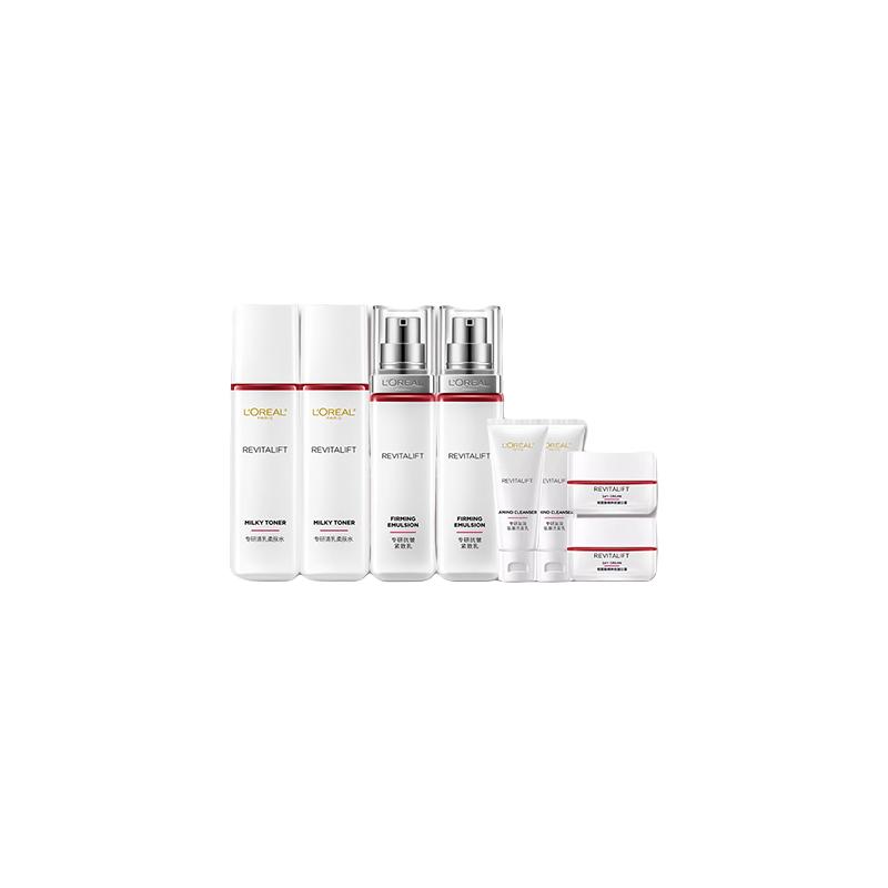 欧莱雅复颜水乳送套装礼盒护肤品抗老抗皱紧致补水保湿水乳洁面中秋