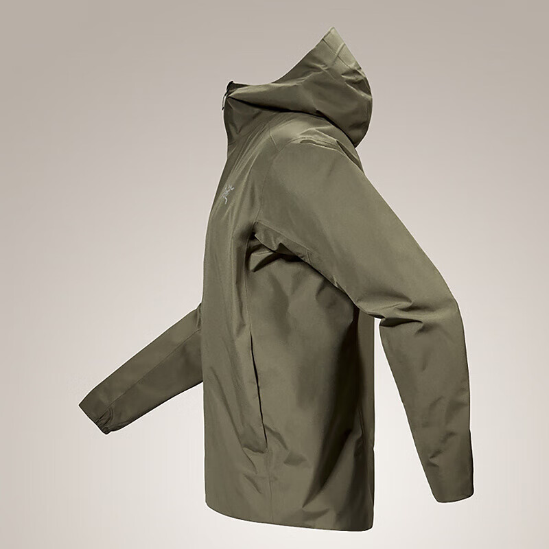 始祖鸟（ARC'TERYX）冲锋衣男solano hoody纯色经典镭射印花户外防风防水连帽夹克外套 VINTAGEGREEN复古绿 XL