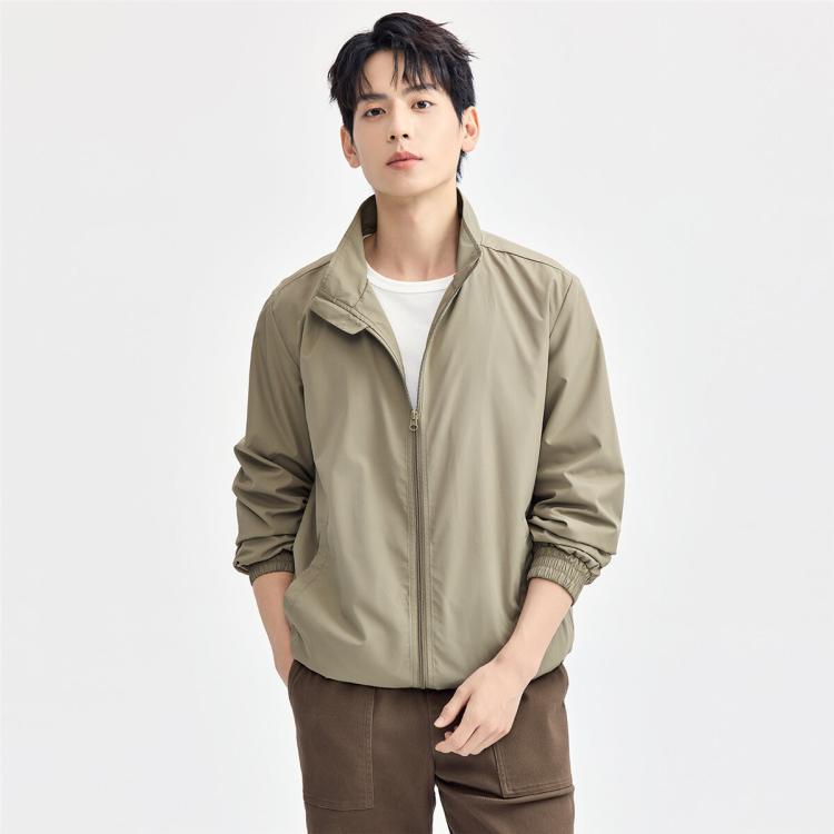 佐丹奴 2025年秋季简约纯色百搭梭织立领休闲通勤风衣外套男士