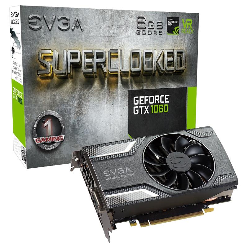  EVGA SC系列 GTX 1060 6G SC ACX 2.0 高性能 显卡  6144MB