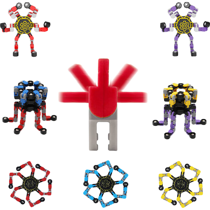 陀螺玩具可变形益智机械指尖手指旋转减压解压神器儿童男女孩玩具 1个指尖机械陀螺-款