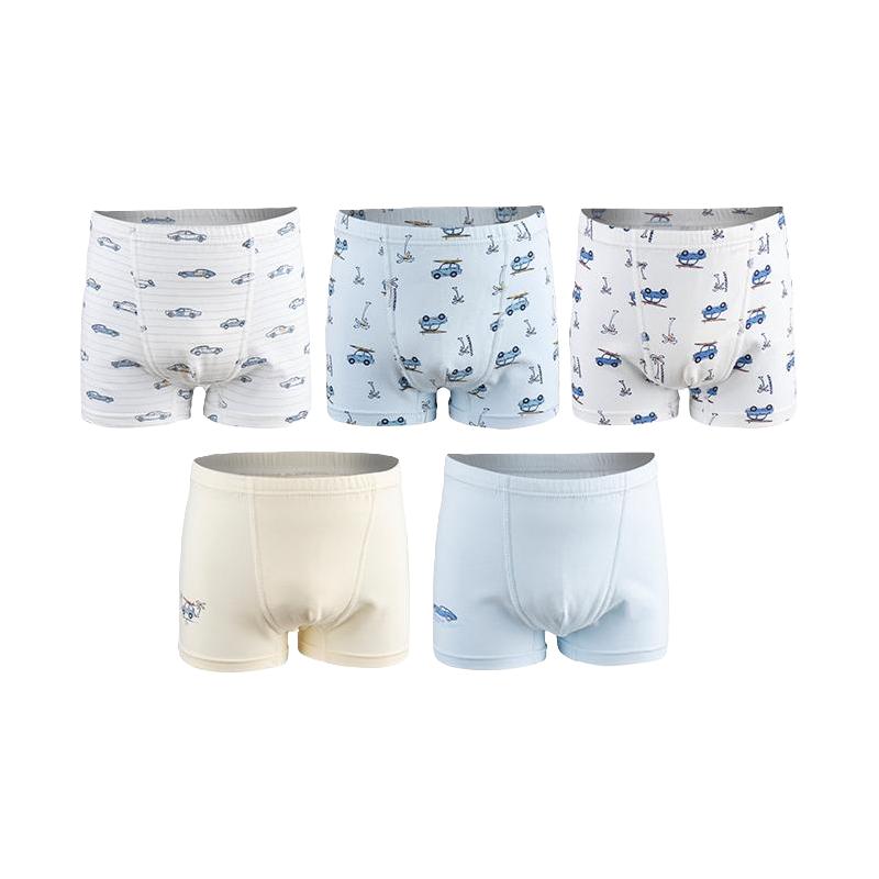 好孩子Goodbaby好孩子男女宝宝5条装内裤棉氨5A抗菌高弹内裤 浅粉红平角 100cm